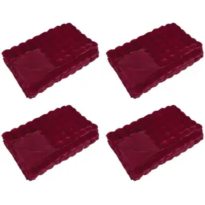 vidaXL Couverture en Fourrure de Lapin Synthétique 4 pcs