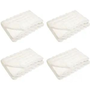vidaXL Couverture en Fourrure de Lapin Synthétique 4 pcs Blanc pas cher
