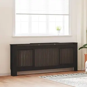 Comparateur de prix : vidaXL Cache-Radiateur 2 pcs Noir (142-205) x 20.5 x 81.5 cm