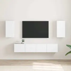 vidaXL Meuble TV mural 2 pcs Blanc 30 x 31 x 60 cm Bois d'ingénierie pas cher