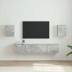 vidaXL Meuble TV mural 2 pcs Béton 30 x 31 x 40 cm Bois d'ingénierie pas cher