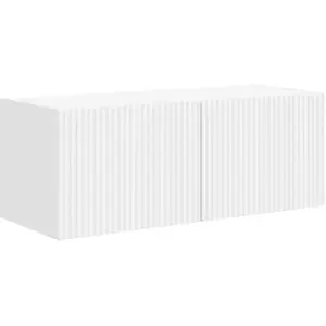 vidaXL Meuble TV mural Blanc 60 x 31 x 29.5 cm Bois d'ingénierie pas cher