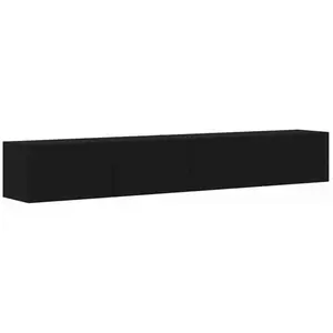 vidaXL Meuble TV mural 2 pcs Noir 98 x 31 x 29,5 cm Bois d'ingénierie pas cher