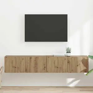 vidaXL Meuble TV mural 2 pcs Chêne artisan 60 x 31 x 29.5 cm pas cher