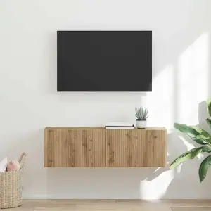 vidaXL Meuble TV mural Montage mural Chêne artisan 60 x 31 x 29.5 cm pas cher