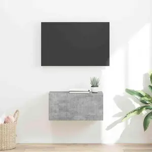 vidaXL Meuble TV mural Béton 60 x 31 x 29.5 cm Bois d'ingénierie pas cher