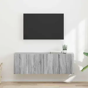 vidaXL Meuble TV mural 2 pcs Gris Sonoma 59,5 x 31 x 40 cm pas cher