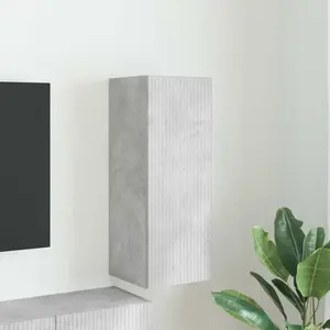 vidaXL Meuble TV mural Béton 30 x 31 x 80 cm Bois d'ingénierie pas cher