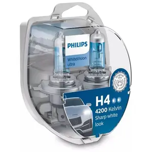 Comparateur de prix : Ampoule halogène PHILIPS H4 WhiteVision Ultra 12V/60/55W, 2 pièce