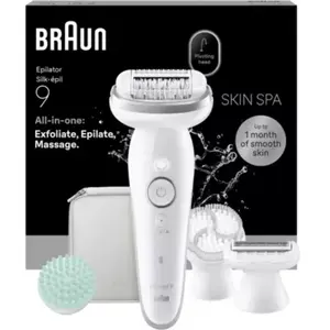 Braun Silk·épil 9 SkinSpa, épilateur pour femmes, couleur : blanc pas cher