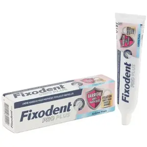 Comparateur de prix : Fixodent Pro Plus Crème adhésive arôme frais 40g