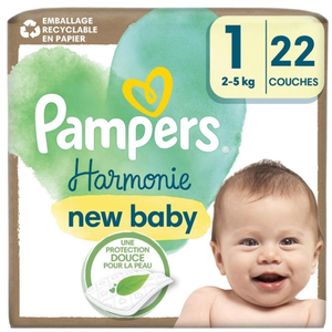 Comparateur de prix : Pampers Couches Harmonie T1 (2-5 Kg) Avec Emballage Papier Recyclable