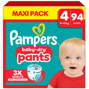 Pampers Baby-Dry Pants, taille 4 Maxi, 9-15kg, Maxi Pack (1 x 94 Pants...