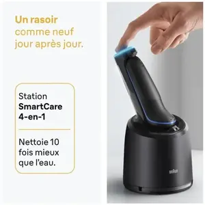 Comparateur de prix : Rasoir électrique BRAUN Series 5 - Noir et bleu - Autonomie 50 minutes...