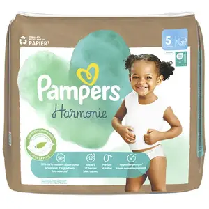 Pampers Couches Bebe Harmonie 11-16kg Taille 5, 31 couches pas cher