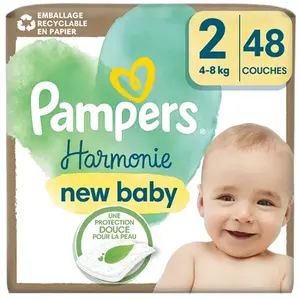 Comparateur de prix : Pampers Couches Harmonie T2 (4-8 Kg) Avec Emballage Papier Recyclable