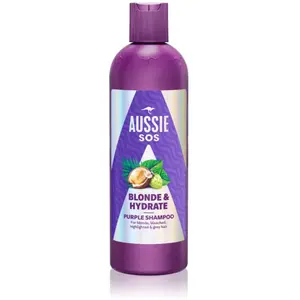 Comparateur de prix : Aussie SOS Blonde & Hydrate shampoing tonifiant violet pour cheveux blonds 300 ml