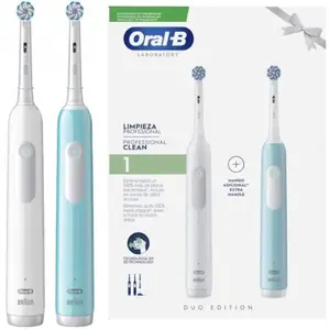 Oral-B Professional Clean 1 Escova Elétrica Duo Set Branco Azul pas cher