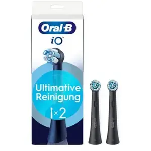 Oral-B Brosses à dents adaptables iO Nettoyage ultime, Noir 2pcs
