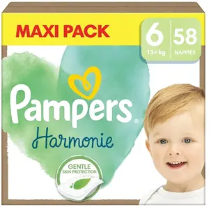 Pampers Couches Harmonie taille 6 Junior 13 kg+ maxi pack 1x58 pièces pas cher