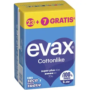 Coussinets Evax Cottonlike super plus wings 30 unités