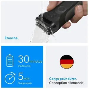 Comparateur de prix : Rasoir électrique BRAUN Series 3 - Noir - Autonomie 30 minutes - Charg...