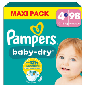 Comparateur de prix : 98 Couches Pampers Baby Dry, Taille 4+