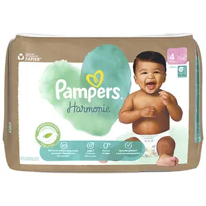 Pampers Couches Harmonie T4 (9-14 Kg) Avec Emballage Papier Recyclable pas cher