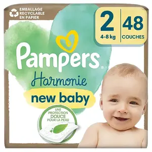 Pampers Couches Harmonie T2 (4-8 Kg) Avec Emballage Papier Recyclable pas cher