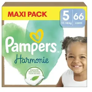 Pampers Couches Harmonie taille 5 Junior 11 kg+ Maxi Pack 1x66 pièces pas cher