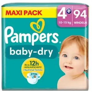 Comparateur de prix : Pampers Couches Baby-Dry taille 4+ 10-15 kg maxi pack 1x94 pièces