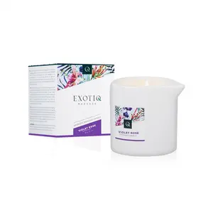 Bougie de massage rose violette Exotiq - 60 g pas cher