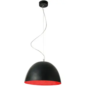 IN-ES.ARTDESIGN lampe à suspenson H2O (Noir / rouge - Laprene, acier et Nebulite) pas cher