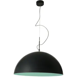 IN-ES.ARTDESIGN lampe à suspension MEZZA LUNA 1 (Noir / Turquoise - La...