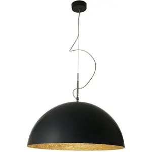 IN-ES.ARTDESIGN lampe à suspension MEZZA LUNA 1 (Noir / Doré - Laprene... pas cher