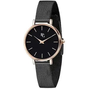 Montre Femme - B&G - PREPPY - Métal Noir - Boîtier Rond 34 mm - Style ChicVendu parcleor