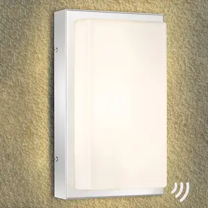 LCD Applique d'extérieur LED Julea, acier inoxydable, verre, détecteur de mouvementVendu parluminaire