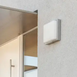 LCD Applique d'extérieur LED 046, acier inoxydable, verre, 25 x 25 cmVendu parluminaire