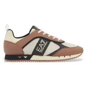 EA7 unisex. 7X000334_AF18610 Baskets noires et blanches Lacets verts, bruns (42 2/3), Plat, Casuel