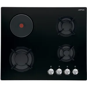 Comparateur de prix : Airlux - table de cuisson mixte 60cm 4 feux noir  av647hbk - AV647HBK