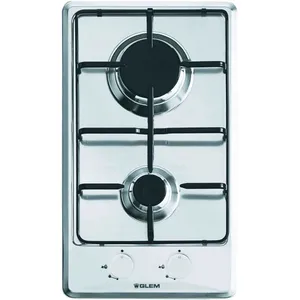 Comparateur de prix : Glem - table de cuisson domino gaz 29cm 2 foyers  gt32ix - gt32ix
