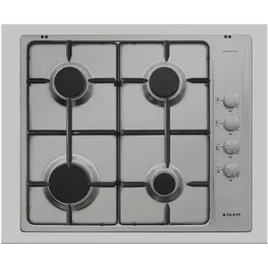 Table 4 foyers gaz 60 cm Glem GTL64IX - Puissance gaz totale : 7500 W - coloris inox pas cher