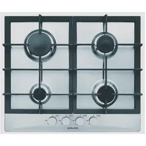 Table de cuisson à gaz 60 cm 4 feux 7,5 kw inox glem - gt64hix - UBD-GT64HIX pas cher