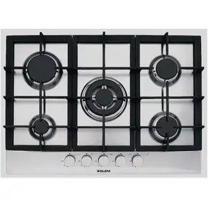 Glem - table de cuisson gaz 70cm 5 feux inox gt755hix - UBD-GT755HIX pas cher