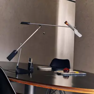 Stilnovo lampe à poser LED Halley, portée 100 cm, gris pas cher