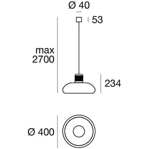 Suspension LED Stilnovo Trepiù, blanc/noir, Ø 40 cmVendu parluminaire