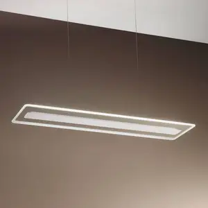 Comparateur de prix : Linea Light Suspension LED Antille verre rectangulaire blanche