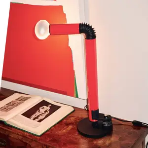 Lampe de table Stilnovo Periscopio, rouge, hauteur 68 cm, métal pas cher