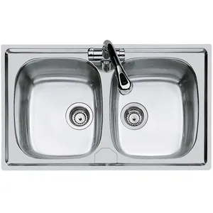 FOSTER évier S1000 86.2V.3,5".STD 2 bacs (brossé - Acier Inox)