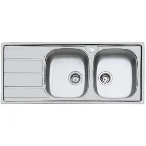 FOSTER évier S1000 116.2V.3,5".STD 2 bacs + égouttoir (Brossé - égoutt... pas cher
